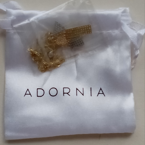 Adornia Gold Plated Sterling Silver Pavé Swarovski Crystal Pendant Neckl… - Picture 7 of 8